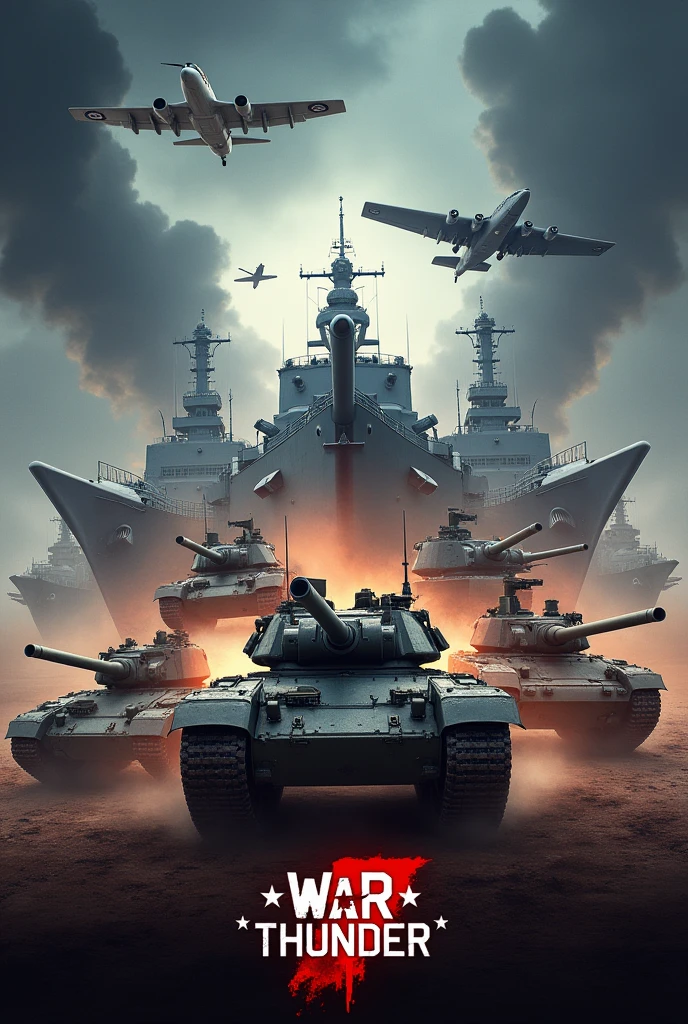 An image for a Clan in war thunder mobile, The clan name is eternal blow , can place ships, tanks and planes if possible , remove the staff, only vehicles 
