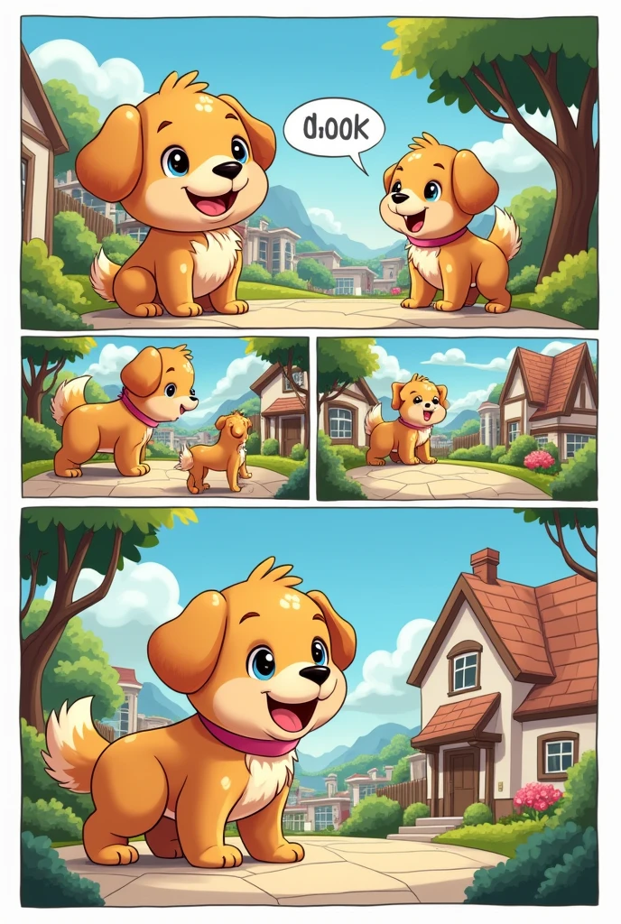 Create a 6-page comic strip about a dog