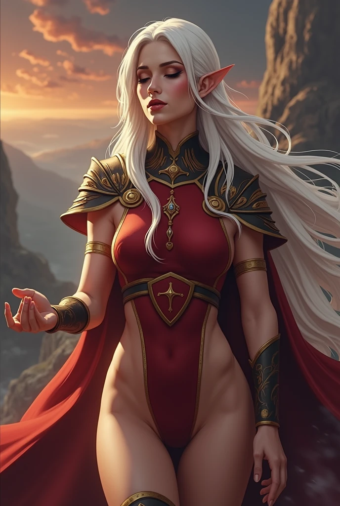 (female) A badass ascended futanari sage monk on top of a mountain