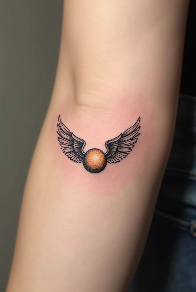 Harry Potter Golden Snitch Tattoo Small Size, black