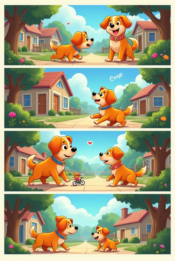 Create a 6-page comic strip about a dog