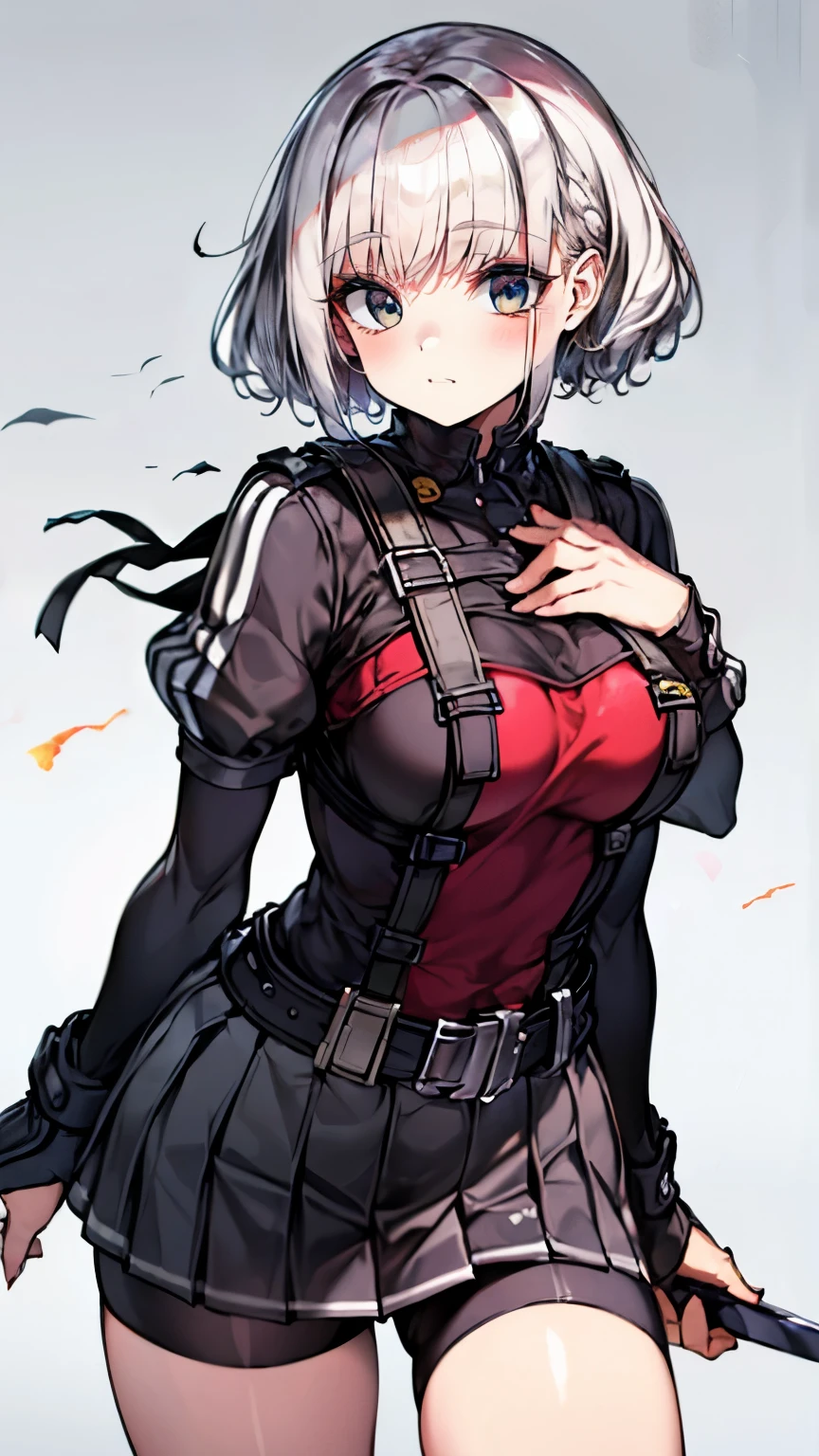 （Very delicate and beautiful：1.2）super model,,Beautiful breasts,voluptuous,【bike shorts】,,【3girls】,,Highest quality, High resolution, 8k,mini skirt,uniform,knife,Blue Flame.magic circle.