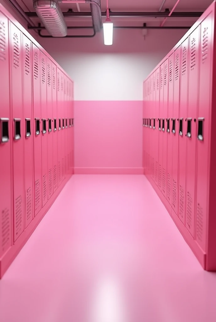 Lockers in a gym in pink, realist 