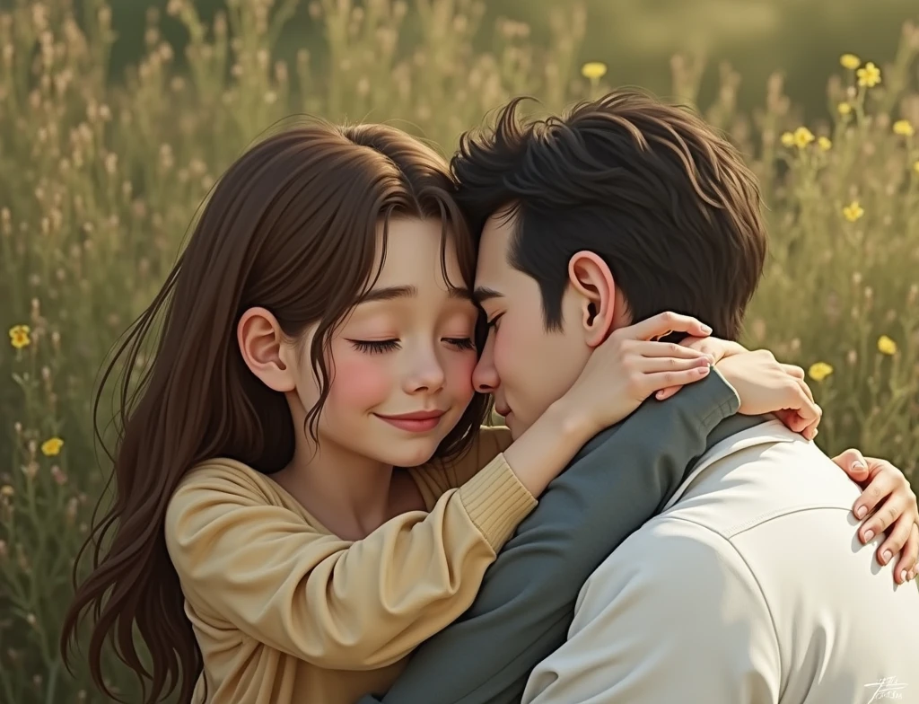 Two people hugging each other affectionately Generate estimated cost