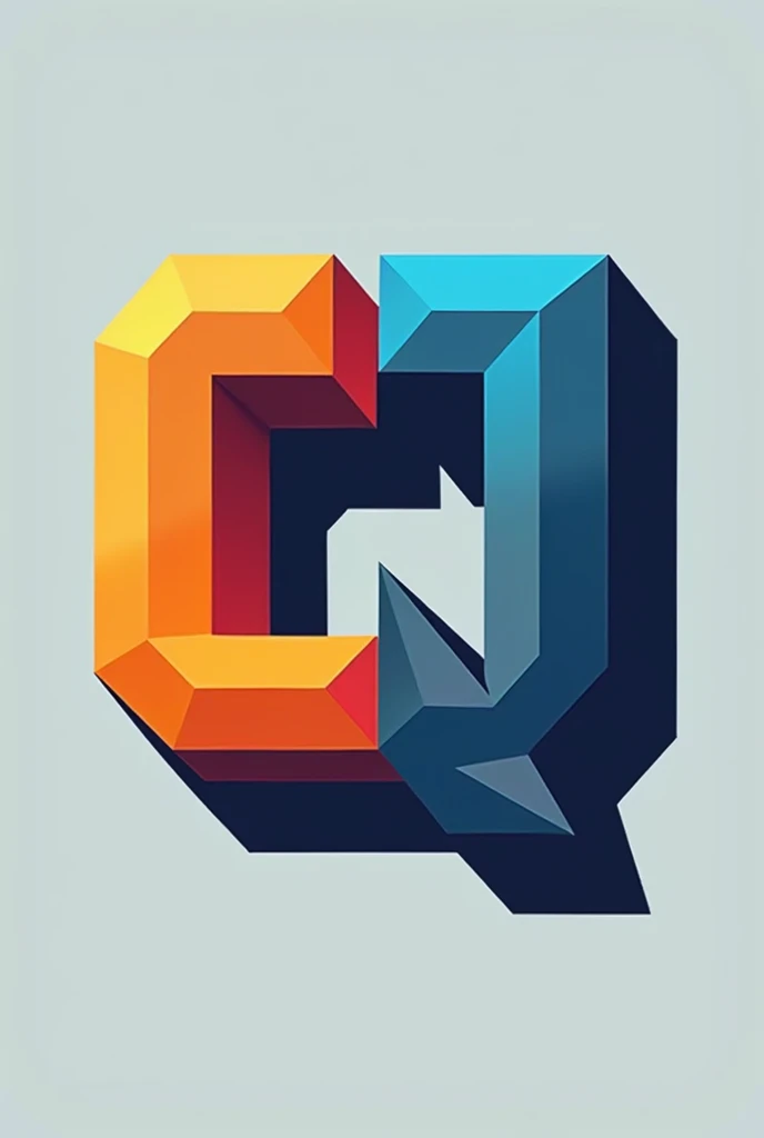 Letters CQ from a logo for a game called ConjugaQuest, with large, bold letters with one letter in orange and the other in blue