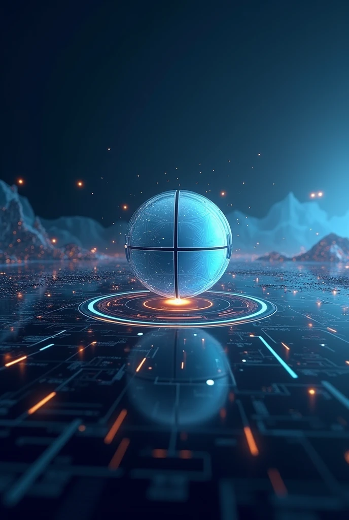 create a wallpaper image for windows computers with a company logo, focused on the needs of technology