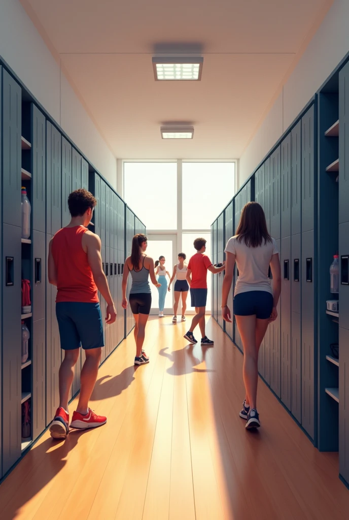 Lockers in a gym