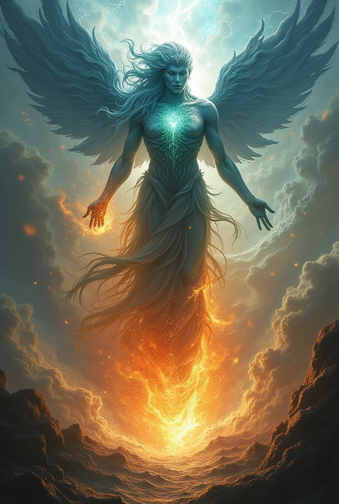 The four elements mixed together and created God Shows the four elements mixing together