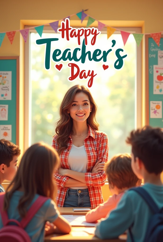 A poster,It says "happy teacher's day"