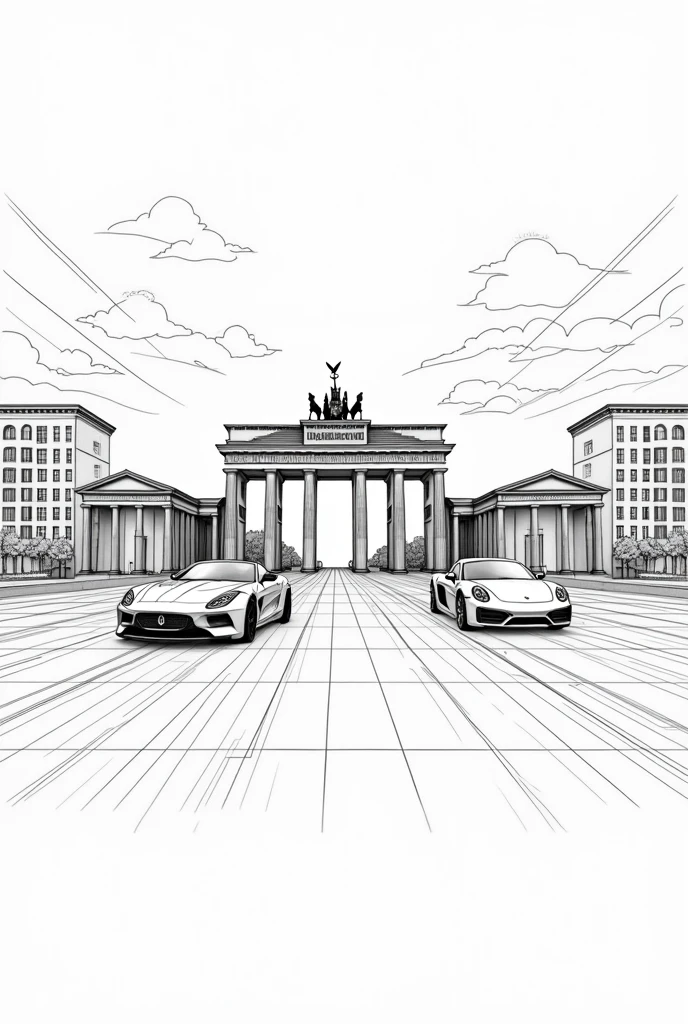 Create a line drawing about Germany and its top selling products