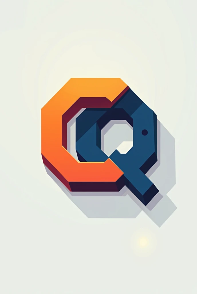 Letters CQ from a logo for a game called ConjugaQuest, with large, bold letters with one letter in orange and the other in blue