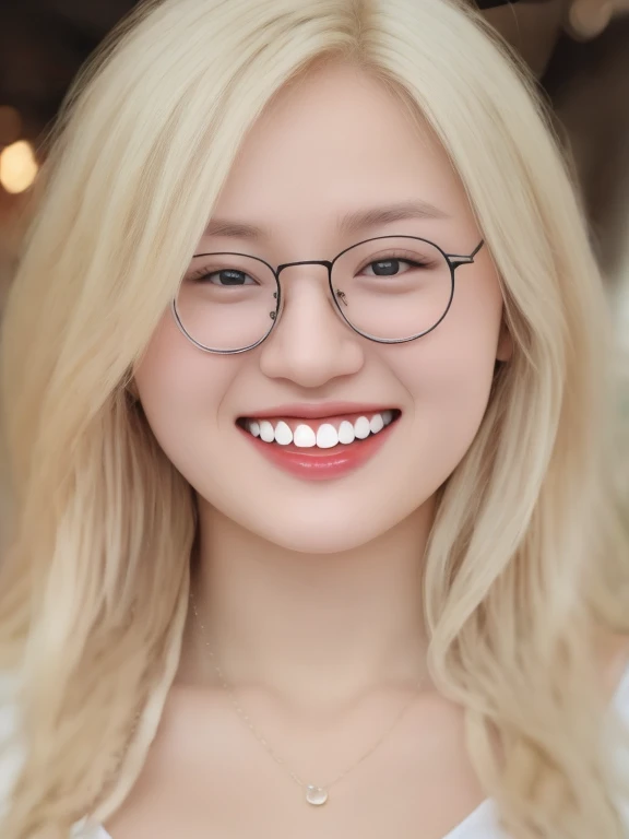 ((best quality)), realistic, Optical Realism, realistic, high resolution, beautiful, Young face,20 years old,chubby girl, white skin, Pale skin,smile, gigantic colossal breasts:1.3, Fighting posture, Looking at the camera, (detailed face), long wavy hair, blonde hair, (Wear white bikini), half figure, half body shot,