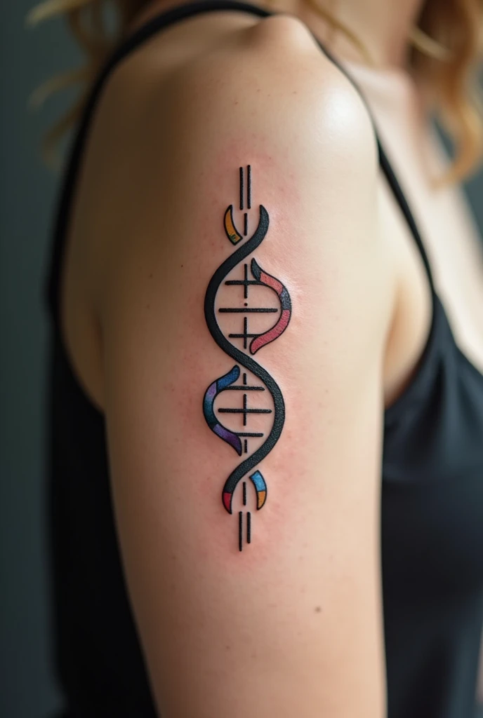 Create a symbol that is the combination of the Biology symbol with the Physiotherapy symbol for a tattoo