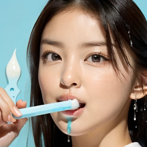 True phimosis、1 white popsicle with condensed milk、Blowjob、Embarrassing、Accurate facial expressions、(close ~ eye)、(Please open your mouth wide:1.4)、(Put a white popsicle with condensed milk in your mouth:1.4)、deep throat、Hold the white popsicle with condensed milk firmly、(White condensed milk drips from the mouth:1.5)、
