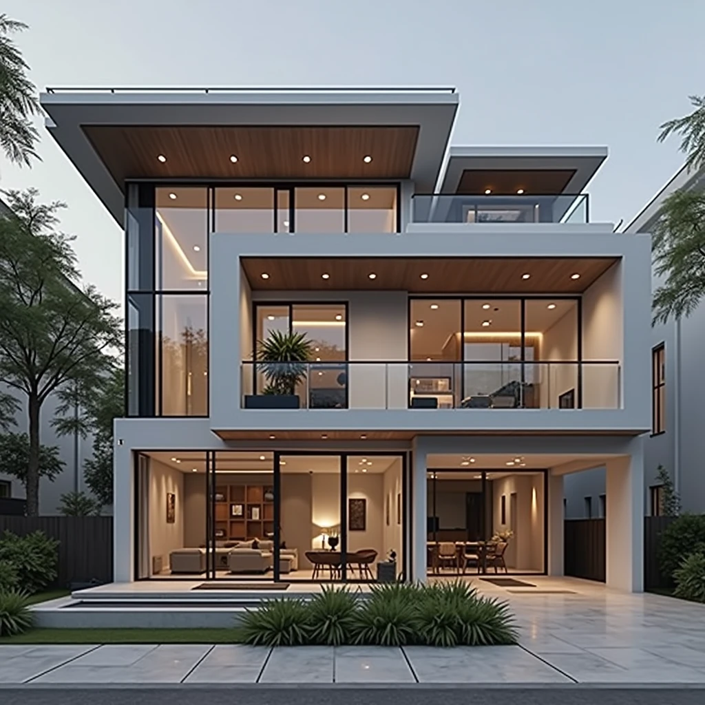 RAW photo,Masterpiece, high quality, best quality, authentic, super detail, townhousevn, exterior, morden house with white wall and glass windows, daylight, archdaily architecture, (high detailed :1.2), 8k uhd, dslr, soft lighting, high quality, film grain, Fujifilm XT3 Negative promt:(normal quality), (low quality), (worst quality), paintings, sketches,lowres, text, cropped, worst quality, low quality, normal quality, signature, watermark, username, blurry,skech,logo,blurry, drawing, sketch, poor quality, ugly, low resolution, saturated, high contrast, oversharpened,low quality, bad anatomy, worst quality,deformed, disfigured, cropped, jpeg artifacts, error, mutation,noise,UnrealisticDream