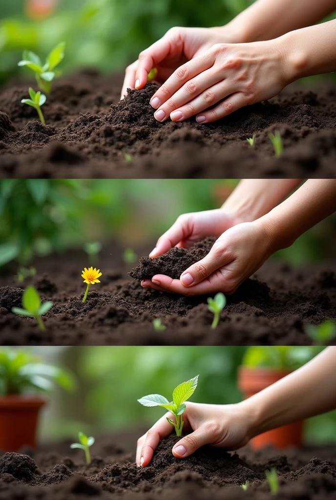 Planting flower seeds images