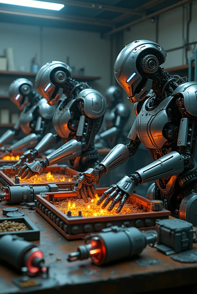 robots making bombs