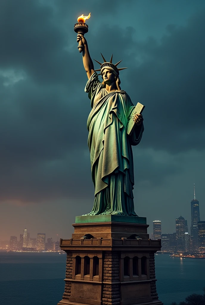 realistic bronze statue of liberty