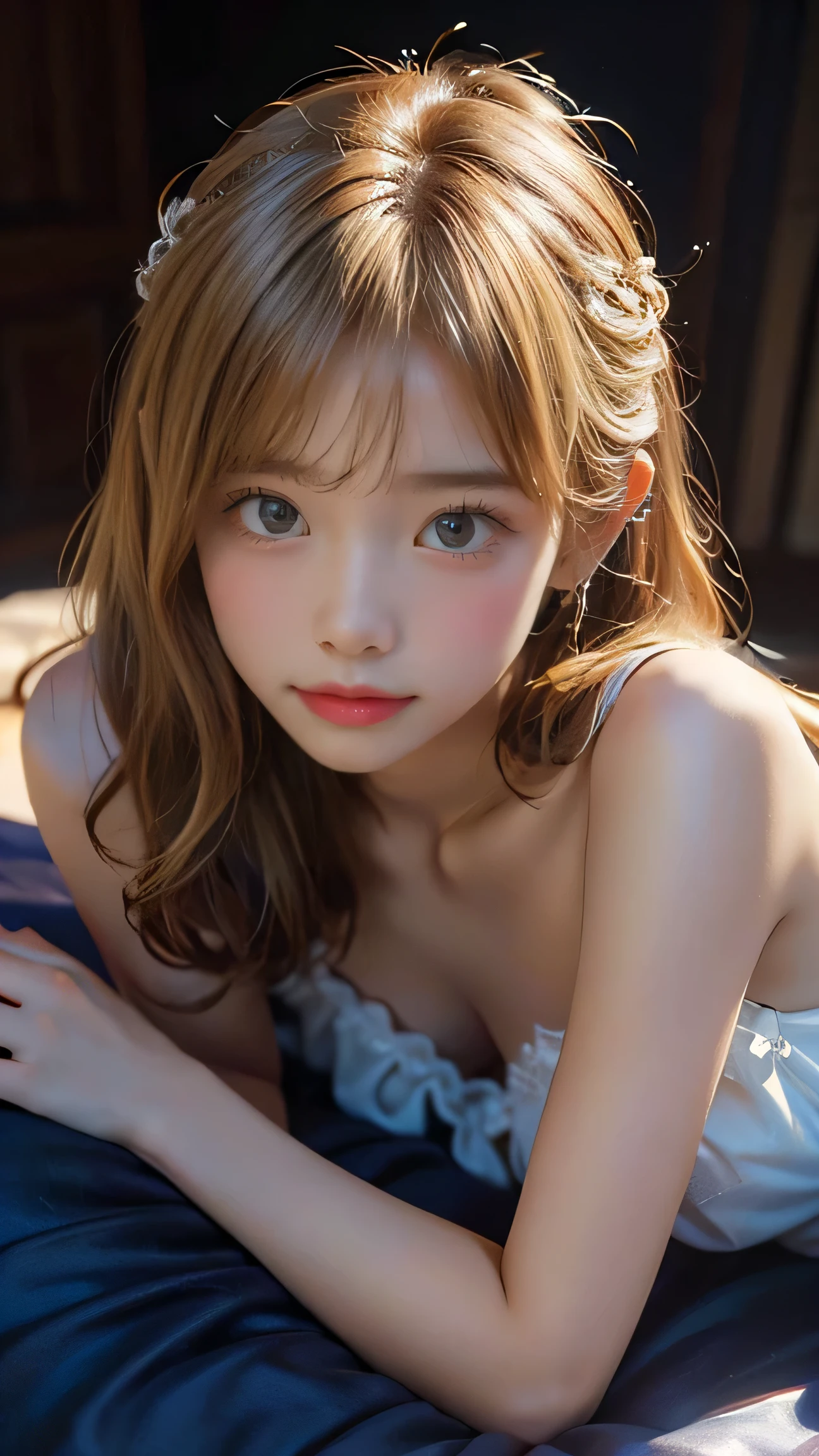 Highest quality,Realistic,masterpiece,detailed,High resolution,Cute , (masterpiece, best quality, dynamic angle), full body shot, (nsfw:1.4), (in Greg Hildebrandt style:1.4), (masterpiece:1.2), (Top quality, masterpiece, super high resolution, (photorealistic:1.4), raw photo, depth of field, professional lighting, perfect anatomy, very detailed), score_9, score_8_up, score_7_up, 1girl, detailed skin texture, detailed cloth texture, beautifully detailed face, masterpiece, best quality, ultra detailed, 8k, intricate details, best quality
1girl, sexy woman, cute face, small perky breasts, slim, perfect body, detailed face, long hair, ((blond hair)), blue eyes, high heels, tight sexy nightdress, detailed nightdress, transparent nightdress, breathtaking nightdress, white nightdress, Lace nightdress, ((naked breast)), wet nightdress, wet body, jewelry, happy, at the night, many candles, sexy pose, hand behind head, amorous, modern painting, vivid colors, dramatic colors, beautiful lighting and shading real photo, from below, cinematic, whimsical, looking at viewer, (((photo realistic)))