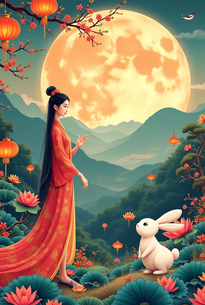 A poster,It says "Mid-Autumn Festival"