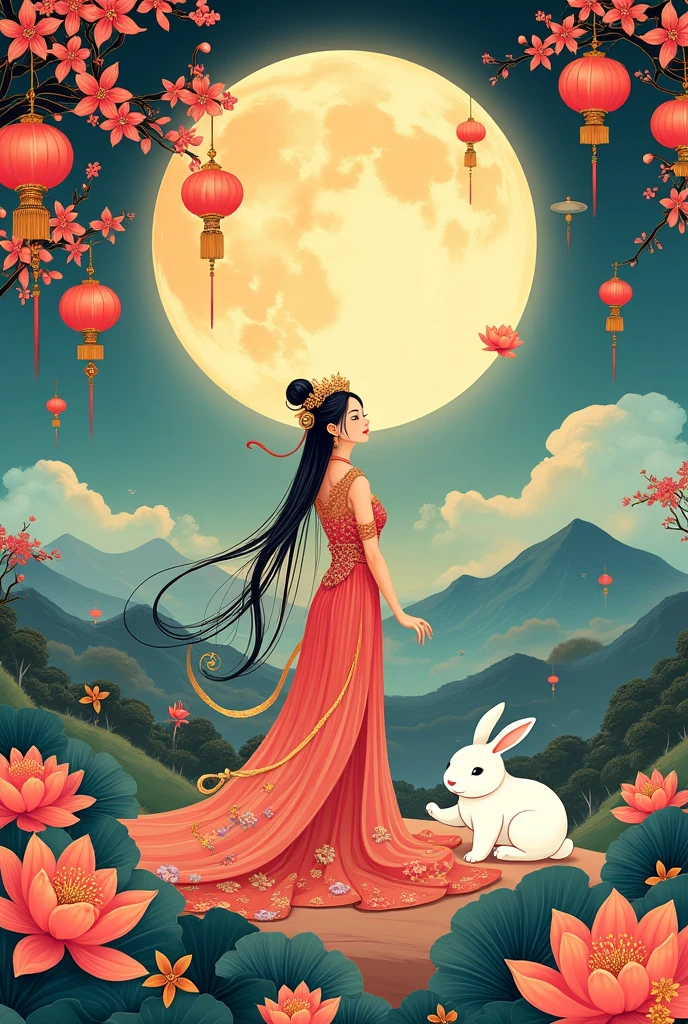 A poster,It says "Mid-Autumn Festival"