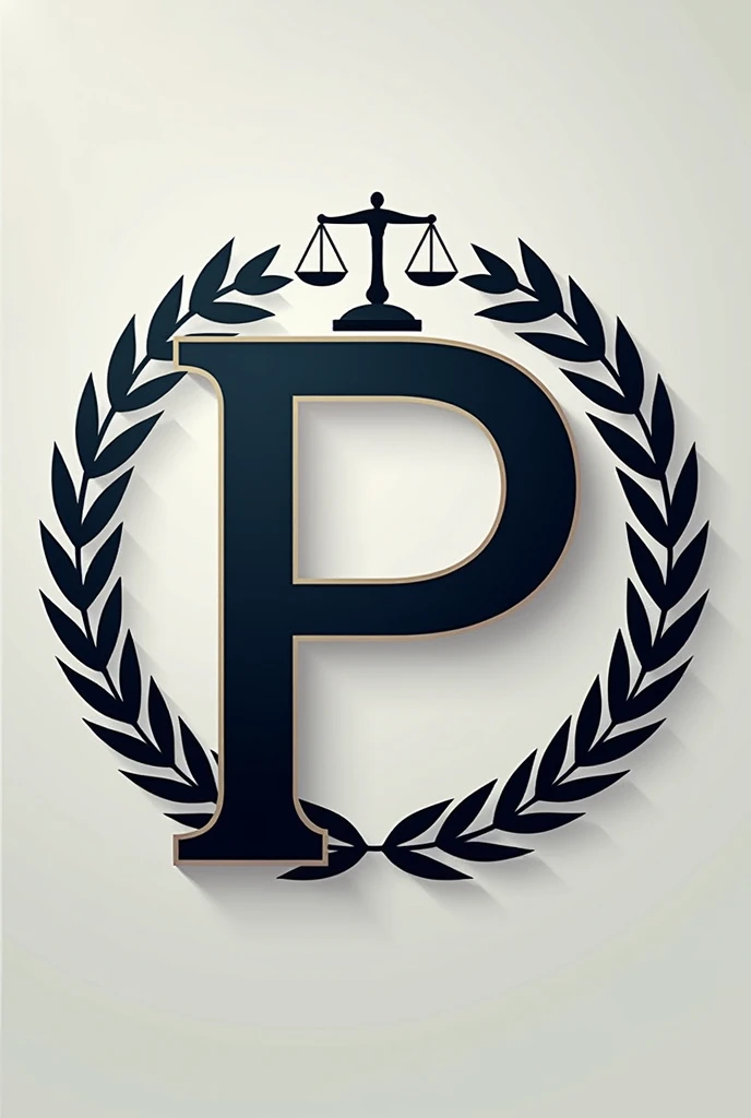 Image with the letter P with a law symbol around it