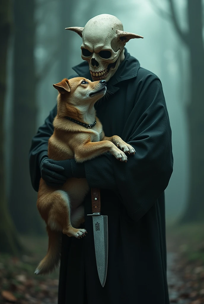Knife holding a dog 

