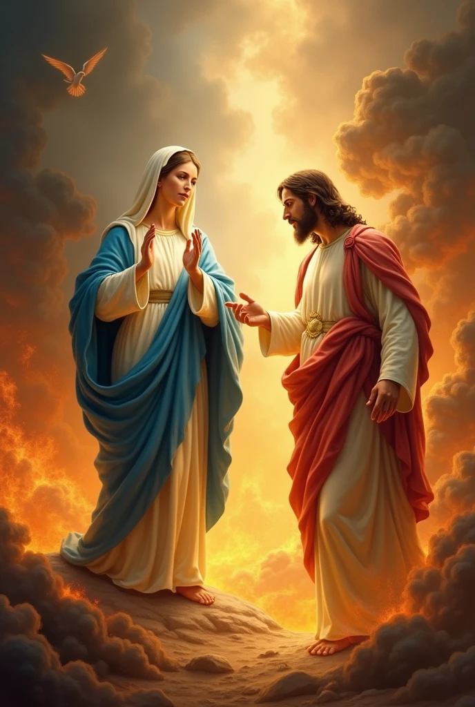 Our Lady of Fatima. And Jesus Christ. fire.