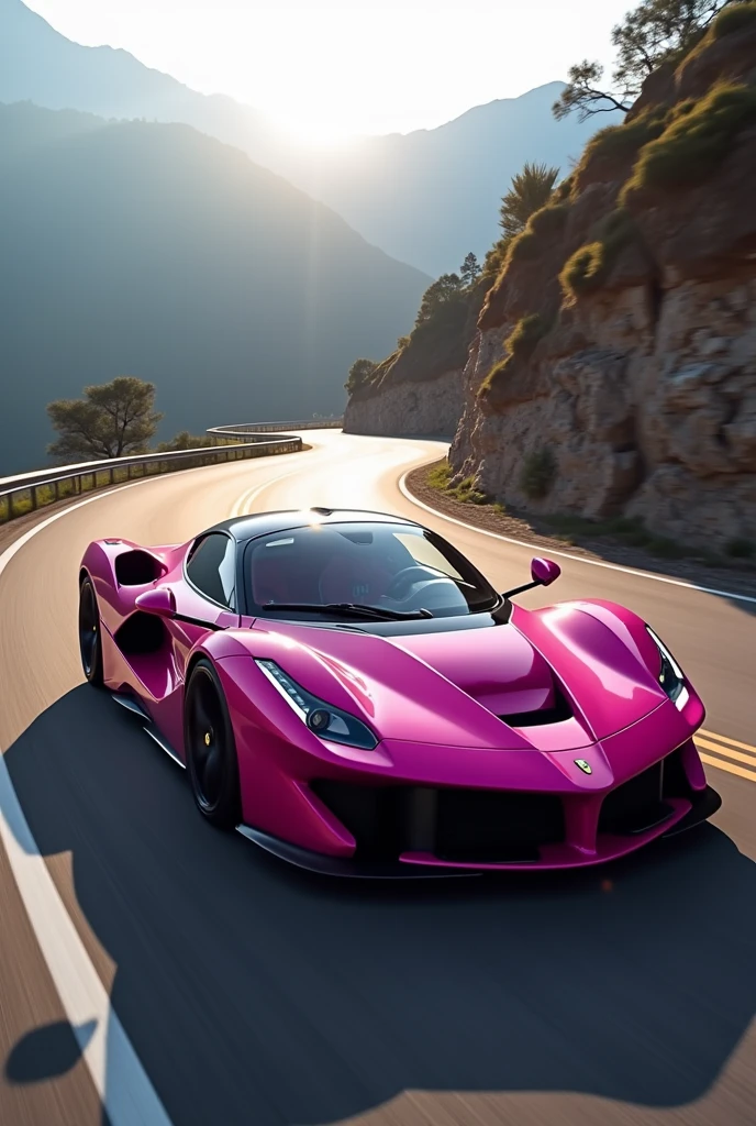 Sports car, rosado, V12 turbo, Italian