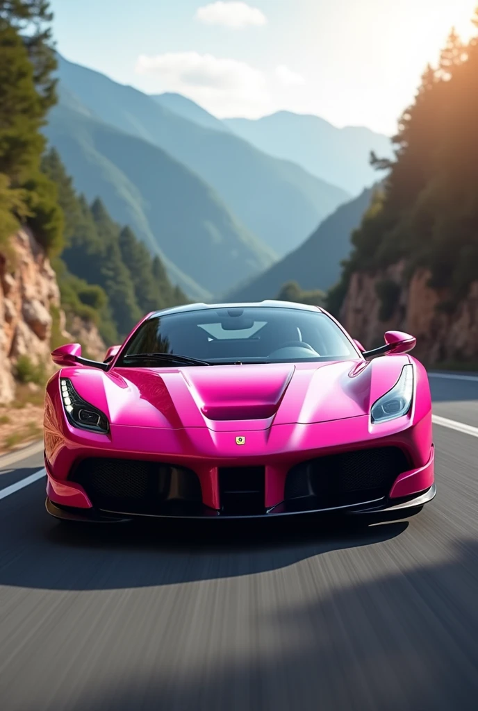 Sports car, rosado, V12 turbo, Italian