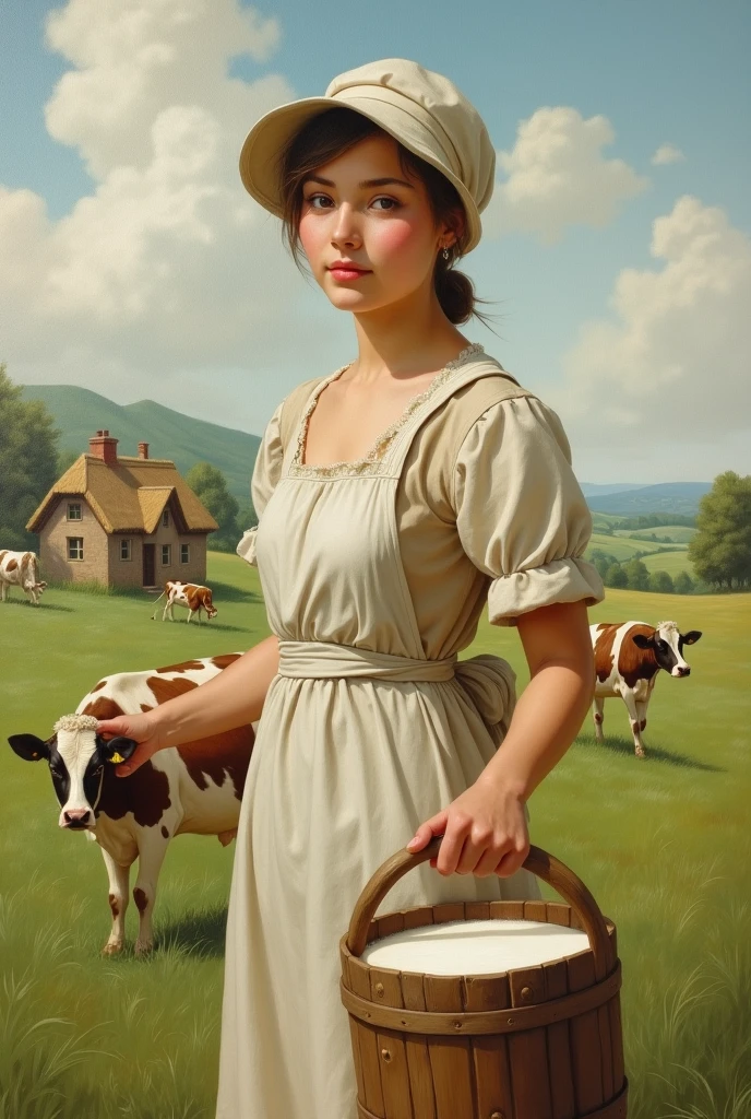 a milkmaid with milk