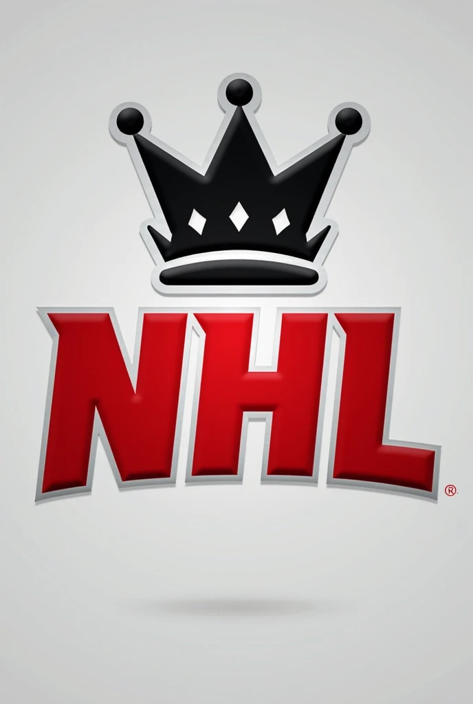 A logo with NHL written in red and a crown