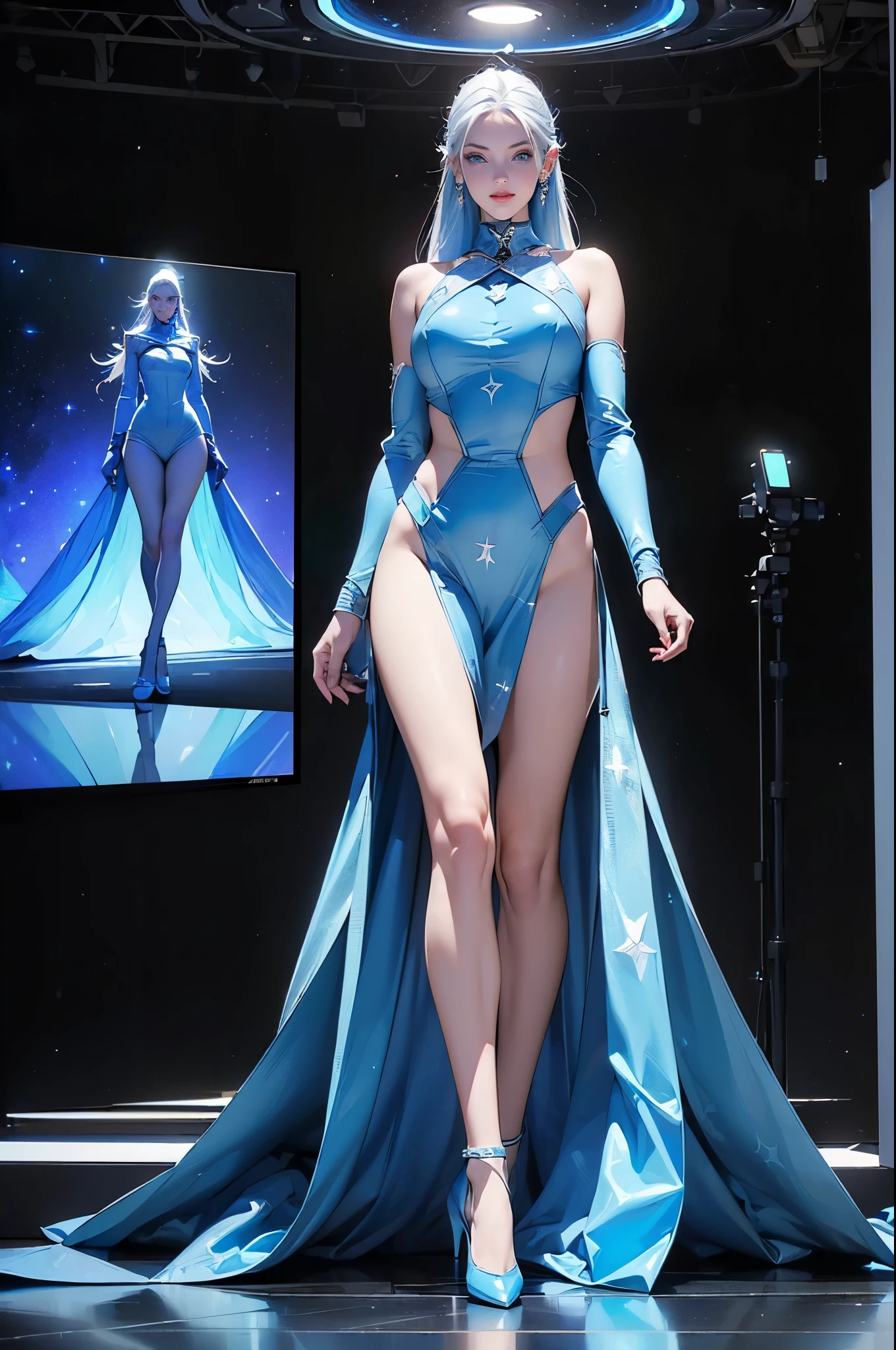 a woman in a lingersuit posing for a picture, big , full body, beautiful alluring anime woman, seductive anime girl, ig model | artgerm, seductive. highly detailed, trending on cgstation, extremely detailed artgerm, beautiful realistic upper body, sexy pose, photorealistic perfect body, on a mannequin. high quality, range murata and artgerm