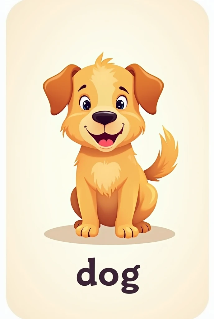 a flashcard with the word dog on one side