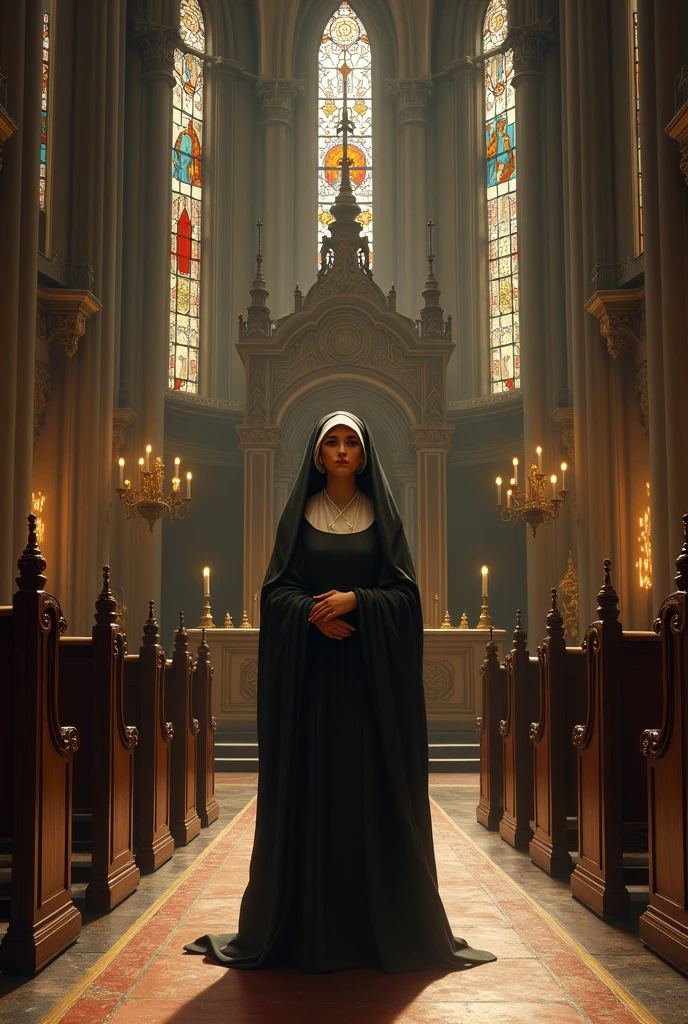 Saint Monica in the church
