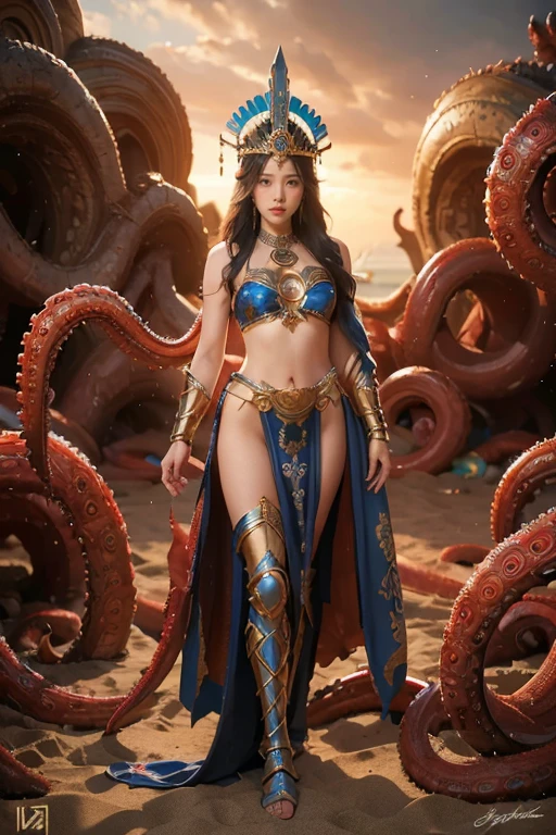 (intense chest expression）,top-quality、​masterpiece、超A high resolution、（dragon armor）、(((Colossal tits))),dragon armor、(((large floral ornament on the head))),(((Detailed Micro Bikini))),(Wearing a beautiful crown made of jewels),(Photorealsitic:1.4)、Raw photo、女の子1人、(((Random hair))、(((Take different poses)))、glowy skin、(((gold china dragon)))、Intricate and ornate hair ornaments、（Looks like a gorgeous jewelry necklace）、（Full Body Angle）、（fight big dragonet bikini）、((Beautiful sea background)),()、Precipitous cliffs、(Castle background)、((super realistic details))、portlate、globalillumination、（sexypose）、Shadow、octan render、8K、ultrasharp、Colossal tits、Raw skin exposed in the cleavage、metals、Details of complex ornaments、Japan details、highly intricate detail、Blue eyes、Eyes shining towards the camera、Toostock、（Full Body Angle）、（veils）、(((Heavy Big))),((she is wearing a beautiful jeweled bangle.)),