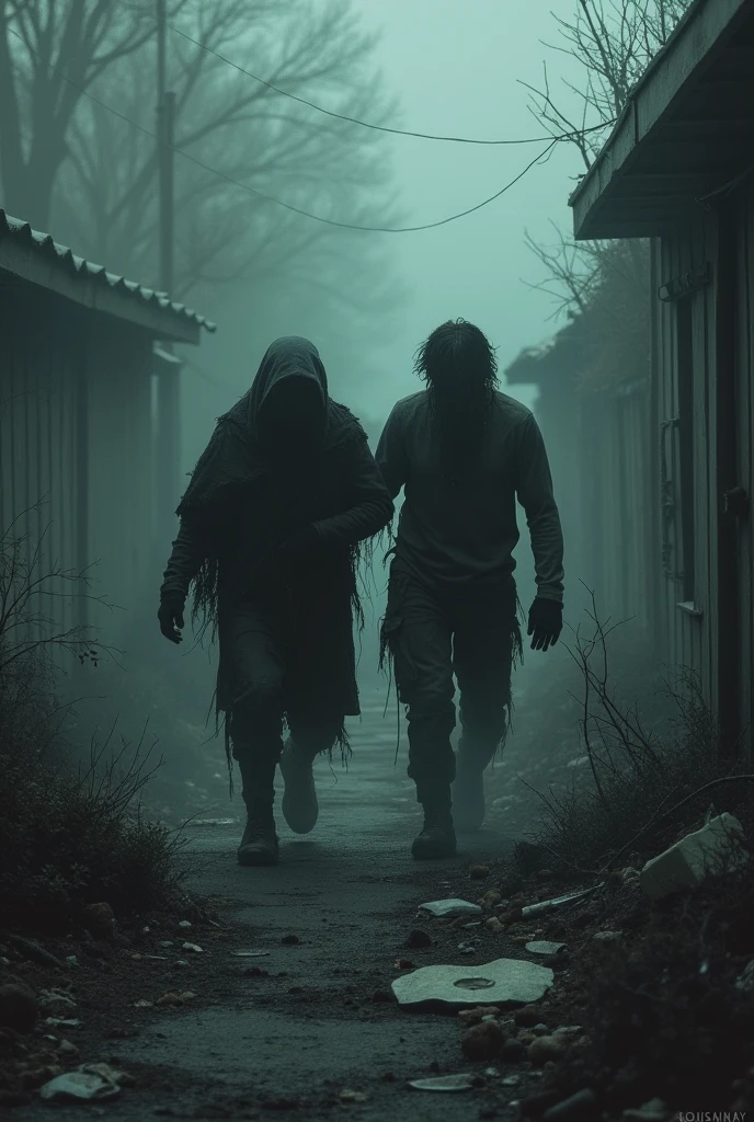 On a dark and desolate night, Two figures move among the weeds and garbage of a vacant lot. One of them, inert and covered in shadows, is dragged by the other, who struggles with the weight of his burden while facing fear and disgust. As it advances, The man stops to catch his breath and cover his body with the remains of waste, as if trying to protect it from the hostile environment. suddenly, A weak cry emerges from the weeds, which leads him to reconsider his action. Attracted by the sound, He returns and discovers a human lump among the papers, with a clumsy and forgetful gesture, takes him in his arms. Finally, leaving the darkness behind, quickly moves away, Carrying the crying creature with him, symbolizing a glimmer of hope in the midst of desolation.