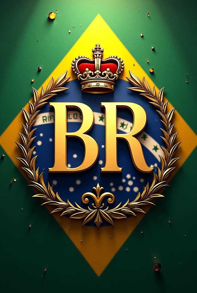 a sentence "ミ★ 𝕭𝖗 ♛" WELL REPRESENTED, with a large crown symbol around it and a background well represented with the typical colors of the Brazilian flag. and a centered BR letter clearly visible in the formatting in the PMingLiU-ExtB FONT


