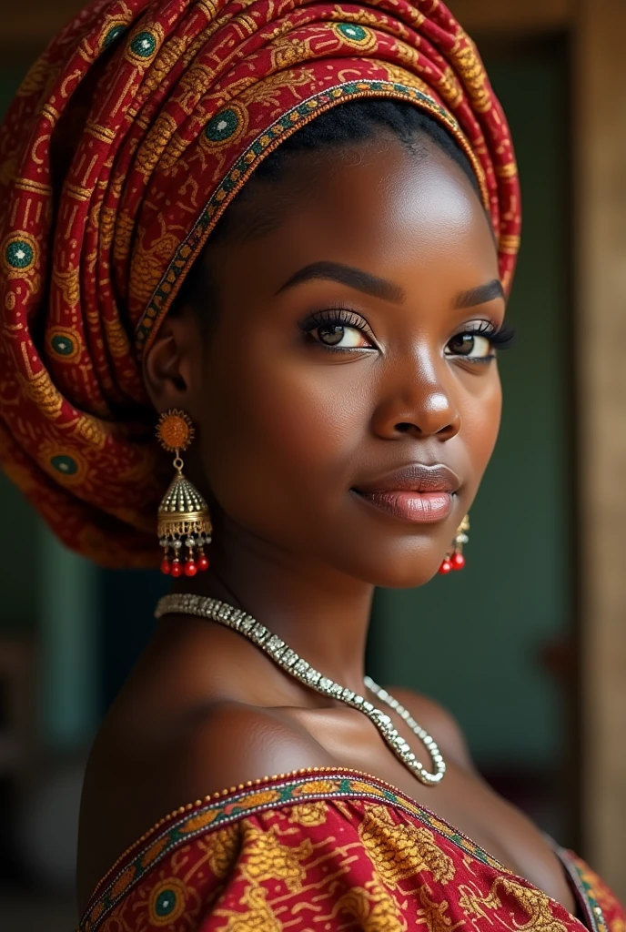 Gena a very beautiful igbo woman of about 30years named Akunne dressed in igbo attire 