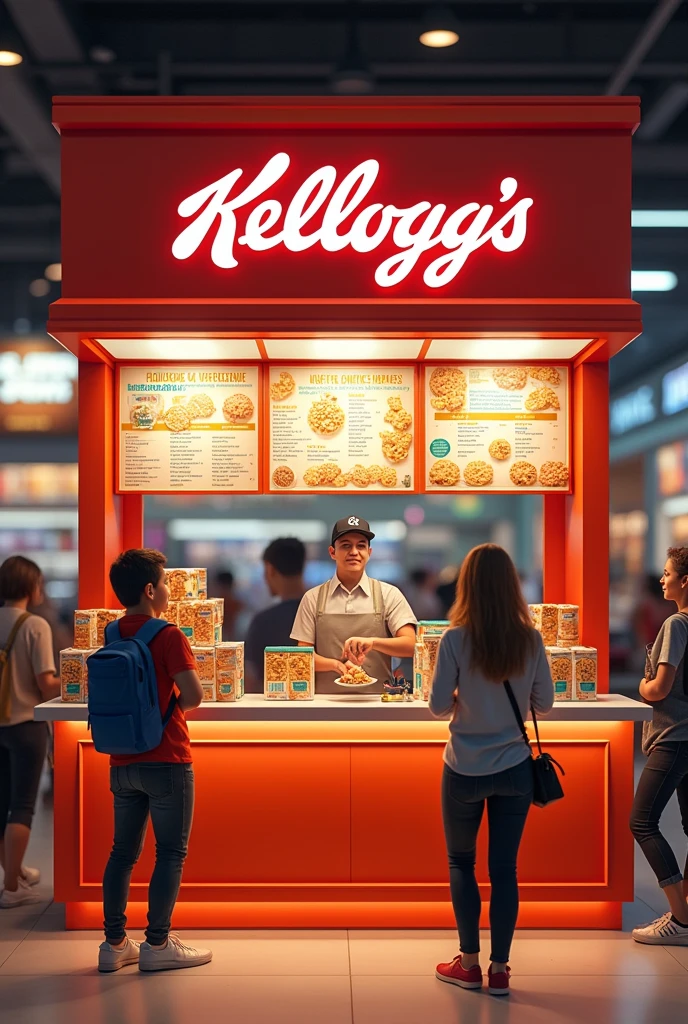 Kiosk where you can order your Kellogs cereal.