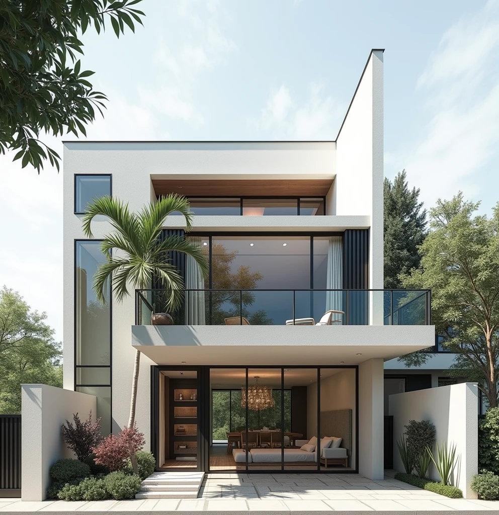 RAW photo,Masterpiece, high quality, best quality, authentic, super detail, townhousevn, exterior, morden house with white wall and glass windows, daylight, archdaily architecture, (high detailed :1.2), 8k uhd, dslr, soft lighting, high quality, film grain, Fujifilm XT3 Negative promt:(normal quality), (low quality), (worst quality), paintings, sketches,lowres, text, cropped, worst quality, low quality, normal quality, signature, watermark, username, blurry,skech,logo,blurry, drawing, sketch, poor quality, ugly, low resolution, saturated, high contrast, oversharpened,low quality, bad anatomy, worst quality,deformed, disfigured, cropped, jpeg artifacts, error, mutation,noise,UnrealisticDream