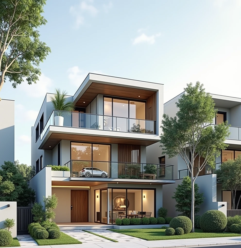 RAW photo,Masterpiece, high quality, best quality, authentic, super detail, townhousevn, exterior, morden house with white wall and glass windows, daylight, archdaily architecture, (high detailed :1.2), 8k uhd, dslr, soft lighting, high quality, film grain, Fujifilm XT3 Negative promt:(normal quality), (low quality), (worst quality), paintings, sketches,lowres, text, cropped, worst quality, low quality, normal quality, signature, watermark, username, blurry,skech,logo,blurry, drawing, sketch, poor quality, ugly, low resolution, saturated, high contrast, oversharpened,low quality, bad anatomy, worst quality,deformed, disfigured, cropped, jpeg artifacts, error, mutation,noise,UnrealisticDream