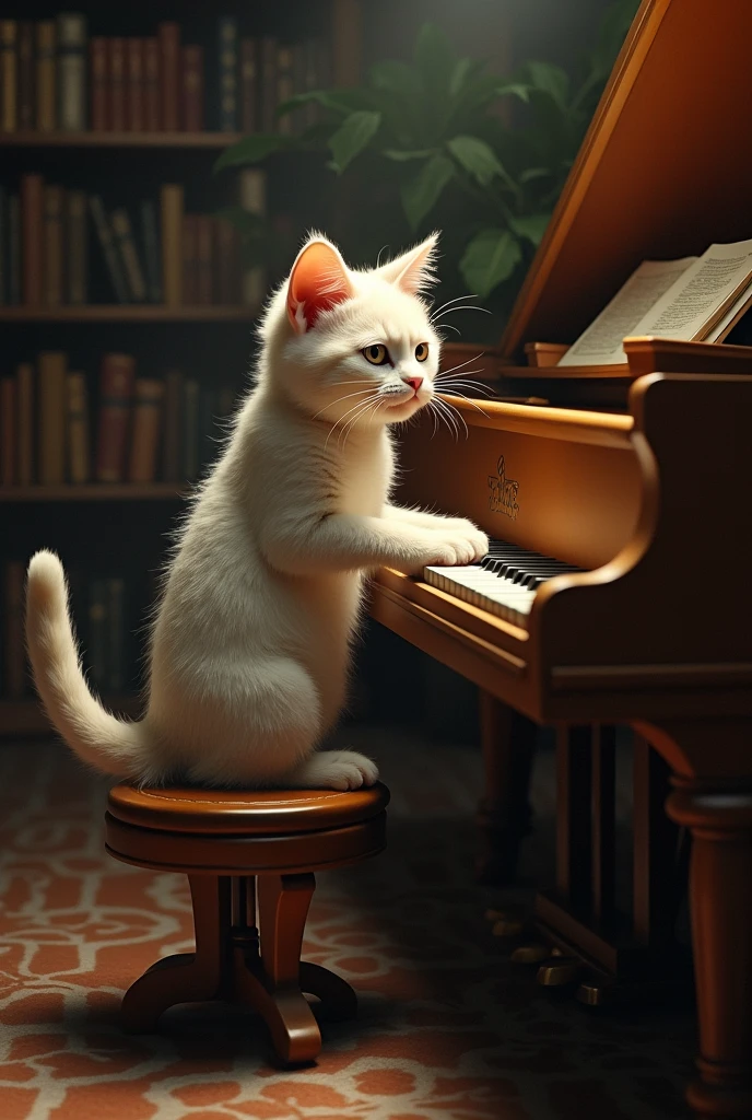 cat playing piano