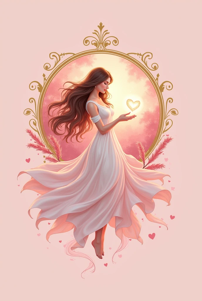 "Design a logo for a candy store called 'Sorega Doces' using baby pink colors, dourado e branco. The logo should embody the archetypes of the Wizard or Sorceress, Creator and Lover. Design should evoke a sense of magic, creativity , and heat. Place the logo inside a golden circular graphic element. Include the slogan 'sweetening lives since 2013' in Portuguese and make sure the text is in gold and white.