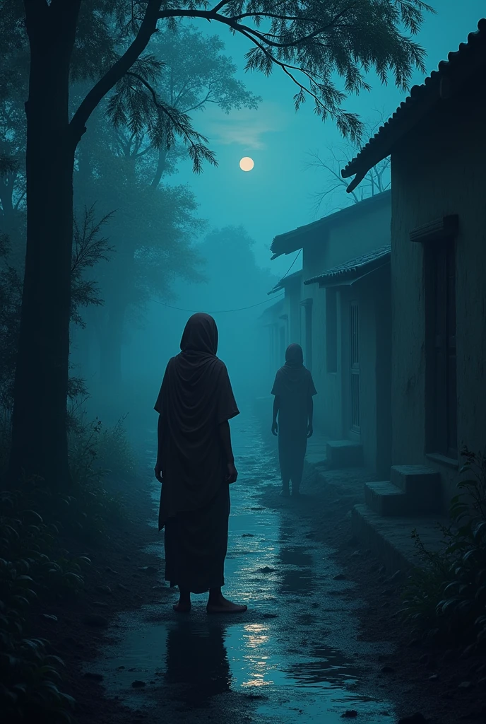 But as night fell, Kajal's tone grew darker. She warned Arun about the Whispering Shadows-ghostly apparitions that roamed the village at night, spirits of