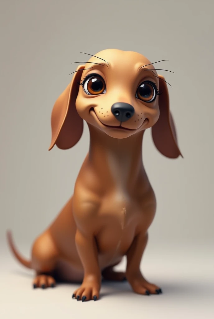 A dachshund with a very flat snout