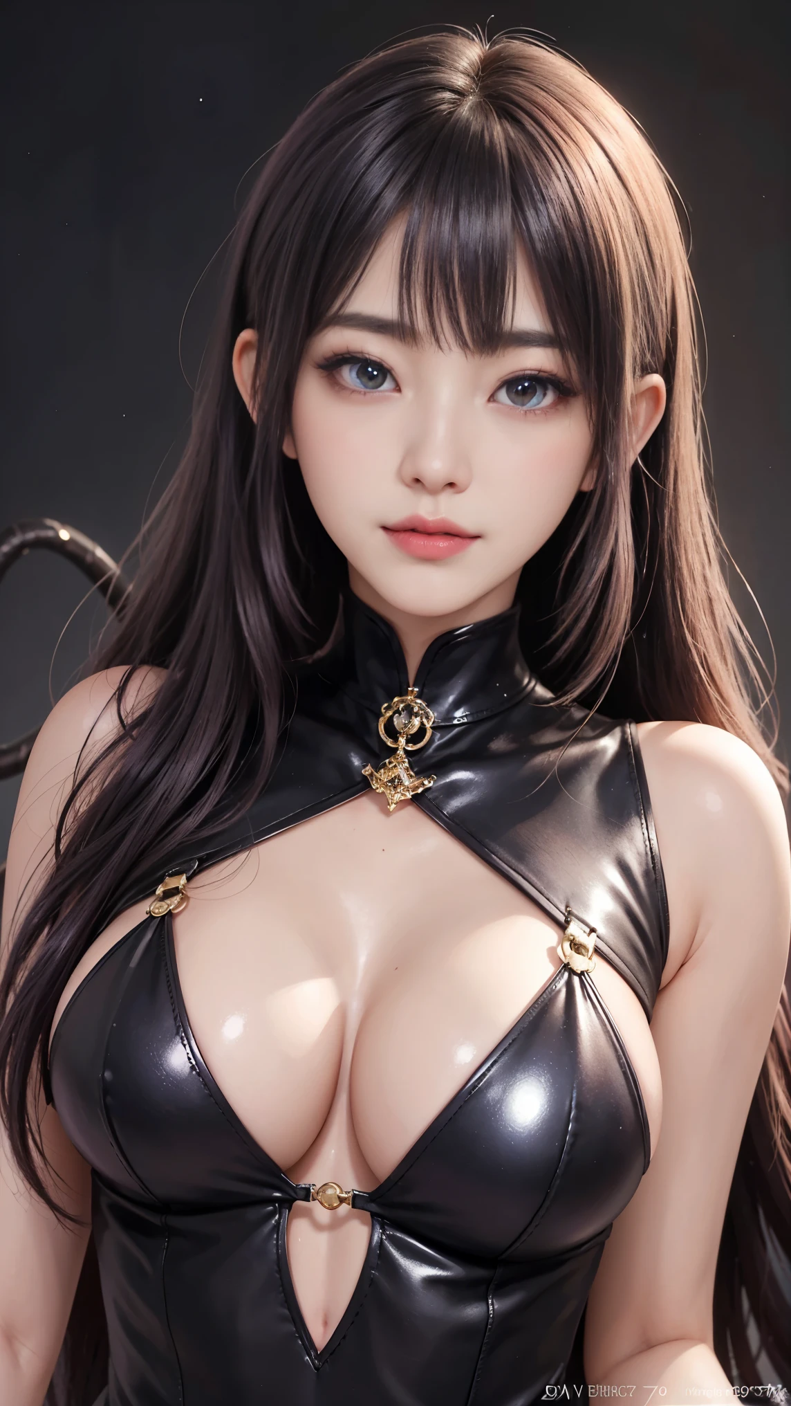 (Highest quality detail)、Realistic、8k Ultra HD、High resolution、(One Woman),(Fatal Beauty,attractive) ,(Mysterious charm:1.1),(Big Breasts、Attractive silhouette),Ultra-detailed、High quality textures、Intricate details、Highly detailed CG、High quality shadows、Beautiful and delicate face、Beautiful and delicate eyes、Written boundary depth、Ray Tracing、20th Generation、Cute K-Pop Girls、(The Face of Ulzan in Korea)、Thin face、(URZAN-6500-v1.1:0.6)、PurerosFace_v1、Glowing Eyes、Perfect body、 Viewer Display、(Highest quality detail:1.2)、8k Ultra HD、Close-up of a woman, Realistic rendering, attractive, Real Girls, Gurwitz, role play, Realistic 3D style, 8K Portrait Rendering,(truth,truth:1.4),(Sparkling eyes girl:1.2)、cheek、Glossy Lips、Best image quality, 8k Ultra HD Full Color RAW Photos, Fujifilm(Medium format), hasselblad, Carl Zeiss, Incredible dynamic range photography(utility_art:Smooth-768:1.1),High resolution, High pixel count, Clear details, Clear images, Natural color reproduction, Noise Reduction, High fidelity, quality, Software Improvements, Upscaling, Optimized Algorithms, Professional-level retouching, 強力なスーパーevil femaleがクローズアップでポーズをとる, Black Goddess 、(Expose your shoulders), Flowing purple hair, View your audience, Highly detailed face, Blue smoke swirling around her, Love evil things, Captivating blue eyes, Dark fantasy, Esoteric arachnids lady, Spider Queen, Esoteric arachnids, Combat Stance, Sharp fangs, nature, ((Complex metallic colors in the foreground)), (( Fluid Mechanics, The most beautiful smooth scale face makeup, Smirking expression)) 、Dark blood, Onyxia、Beautiful young witch, purple hair, dark purple lips, evil, evil female, smile, Black Prom Dress, She is coming to you, Bright Blue Eyes, Surrounded by swirling pink smoke, Blood Chain, Behemoth Bones, Snake-like tentacles, Cruel Teeth, Expressions of madness, Oppressive Dungeon、 Grotesque shadows dance, The creature whispers, Stifling atmosphere, Vision problems, Visible Madness. Blade, A flash of evil intent shines, reflect (Light) Beyond the Darkness,