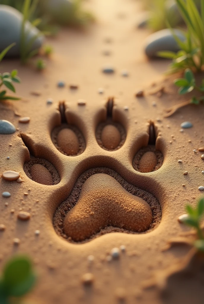 Dog paw print traveling