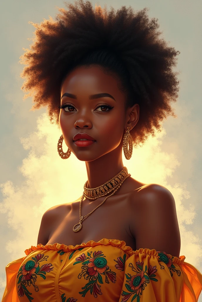 A very beautiful igbo woman of about 30years named Akunne dressed in native attire glowing like a morning sun