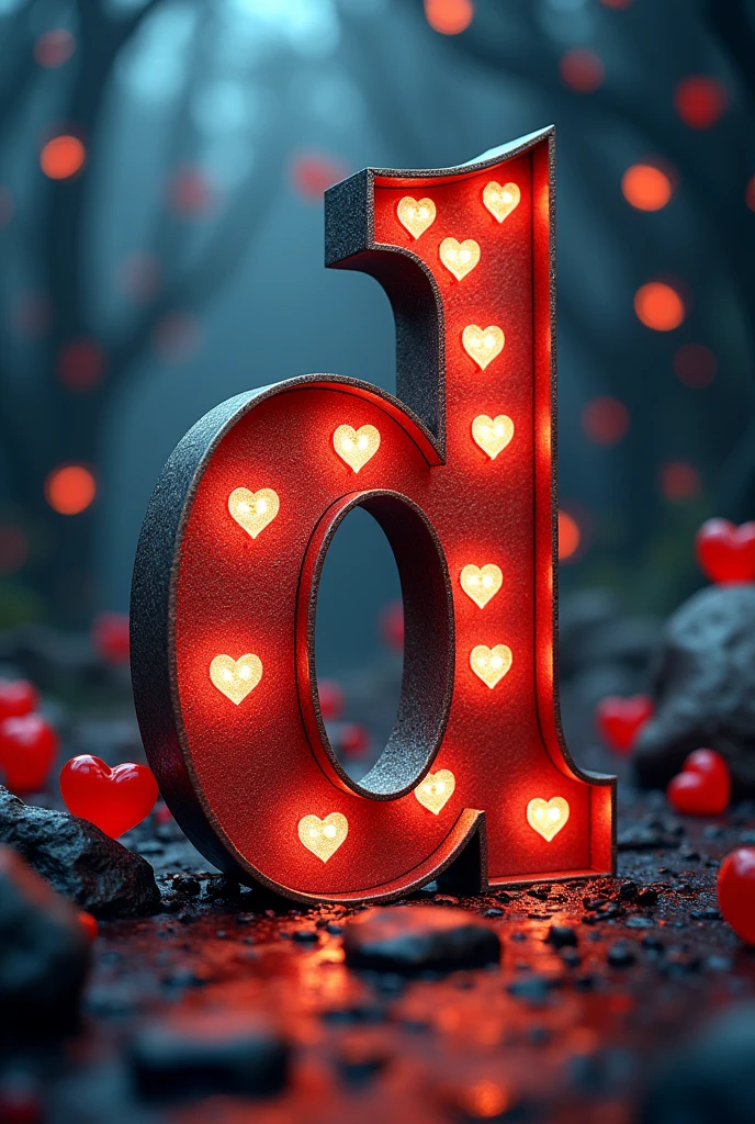 Image with the letter D in son with playing card symbols